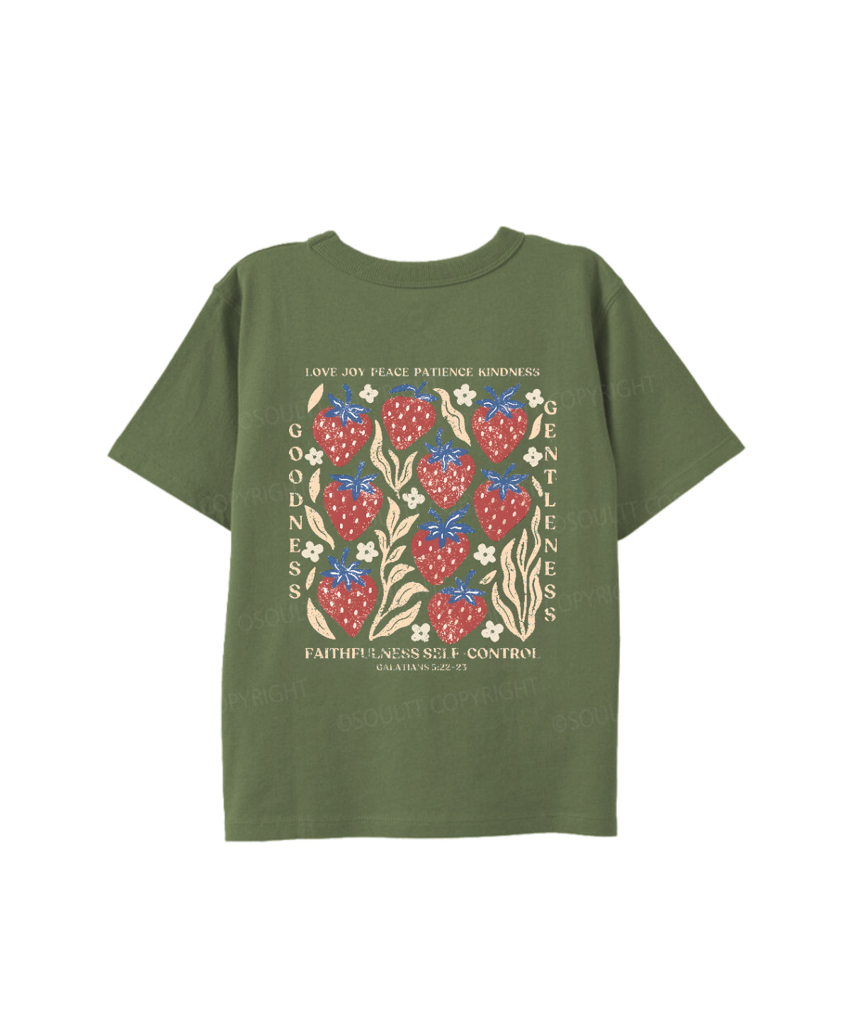 Kids Fruit Of The Spirit Double Sided Cotton Christian T-shirt