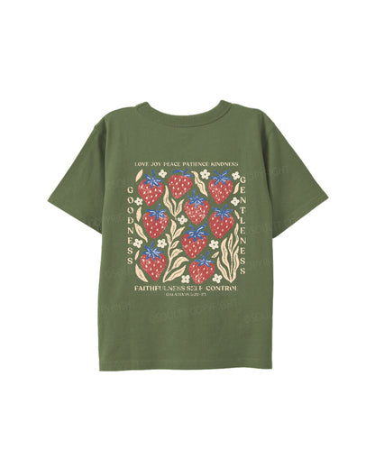 Kids Fruit Of The Spirit Double Sided Cotton Christian T-shirt
