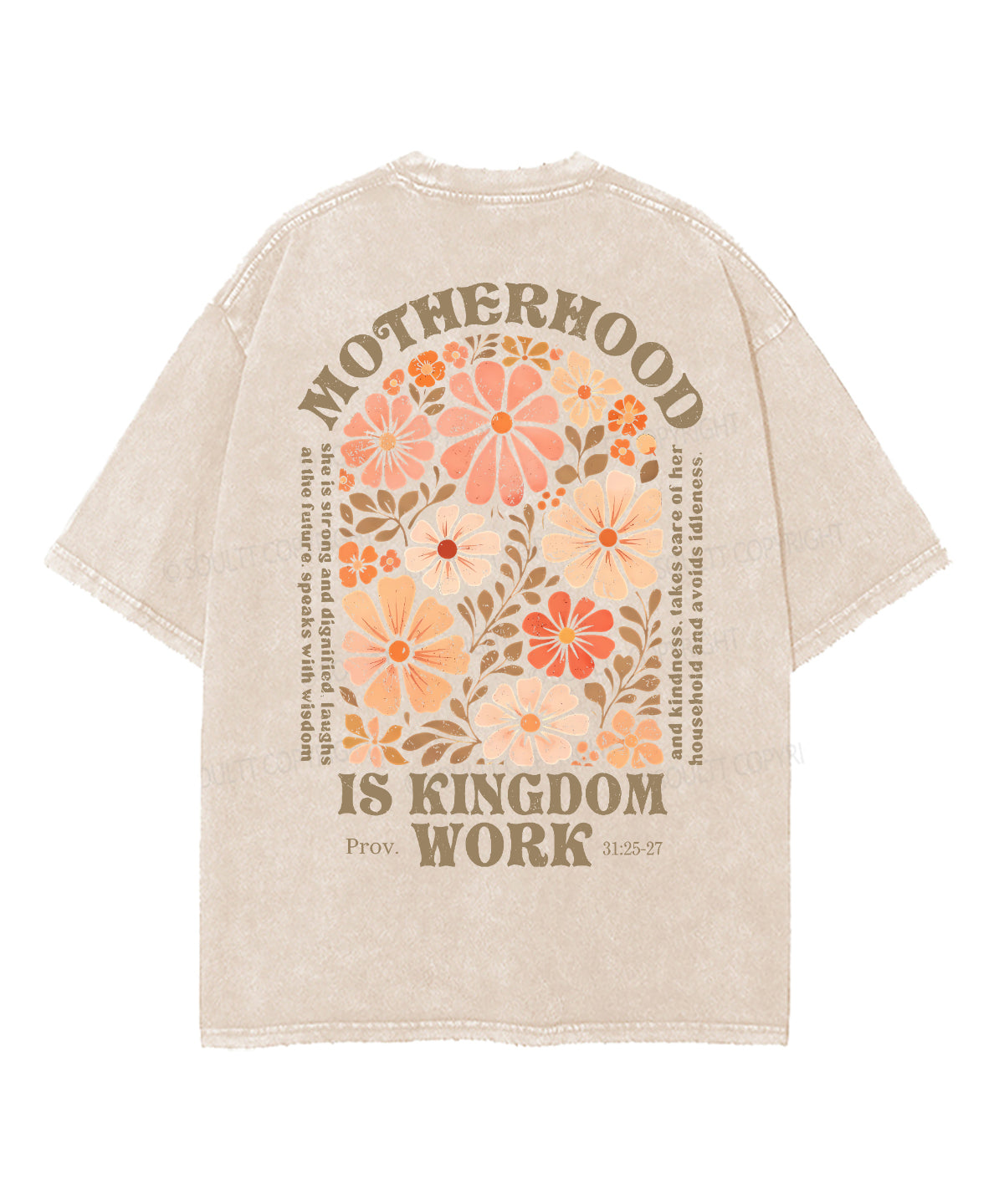 Motherhood Is Kingdom Work Double Sided Unisex Washed Christian T-shirt