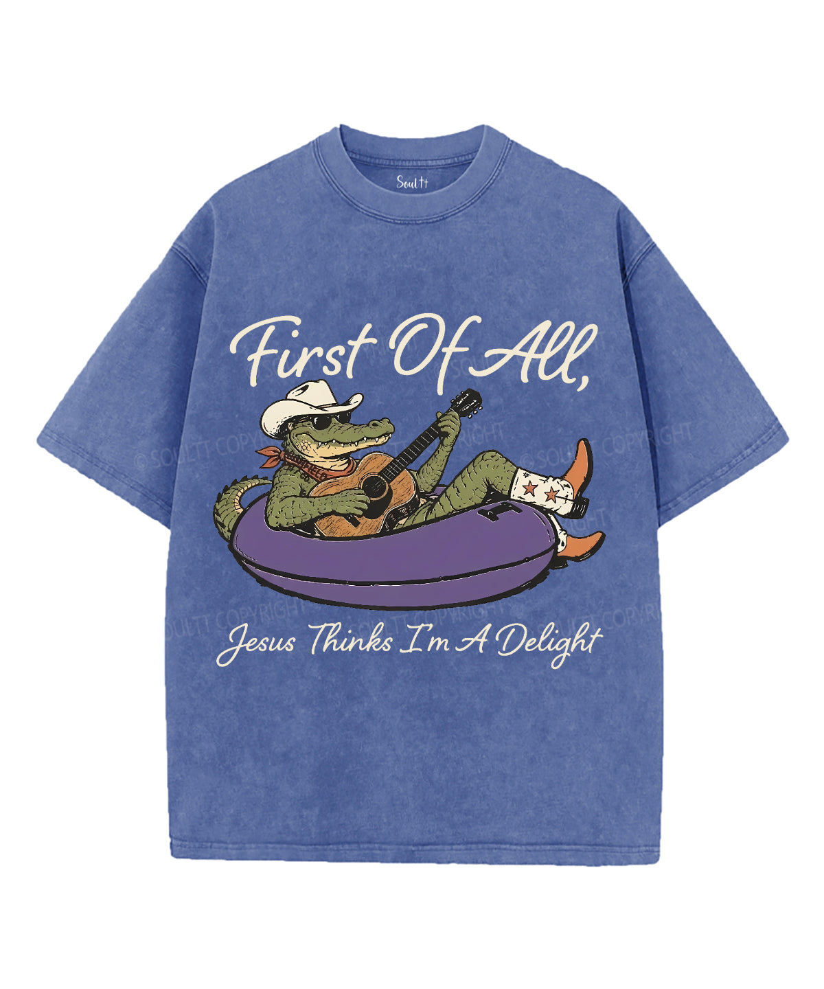 First Of All , Jesus Thinks I'm A Delight Unisex Washed Christian T-shirt