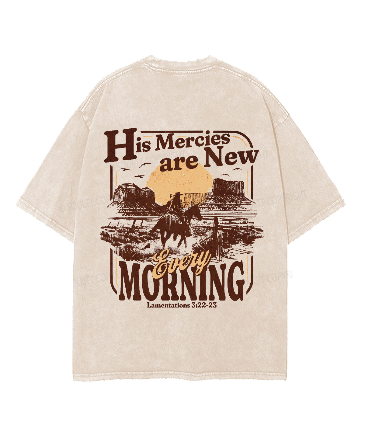 His Mercies Are New Every Morning Double Sided Unisex Washed Christian T-shirt