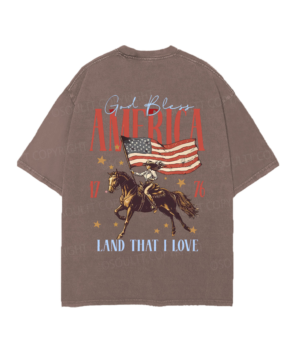 God Bless America Double Sided Unisex Christian Washed T-Shirt & Shorts
