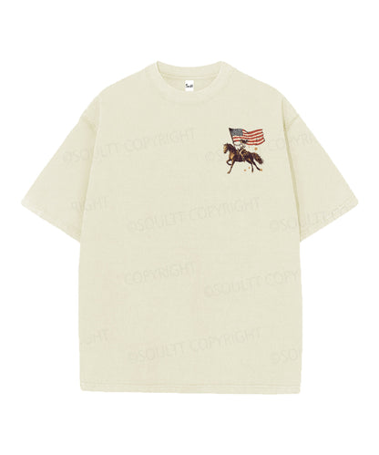 God Bless America Double Sided Unisex Christian Washed T-Shirt & Shorts