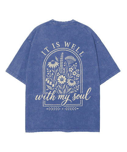 It Is Well With My Soul Double Sided Unisex Washed Christian T-shirt