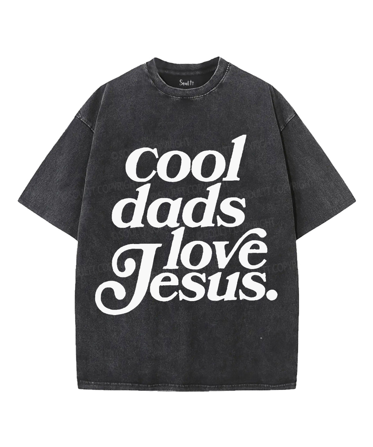 Cool Dads Loves Jesus Unisex Washed Christian T-shirt