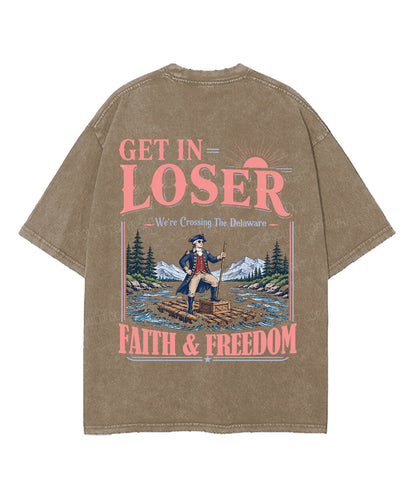 Faith & Freedom Double Sided Unisex Washed Christian T-shirt