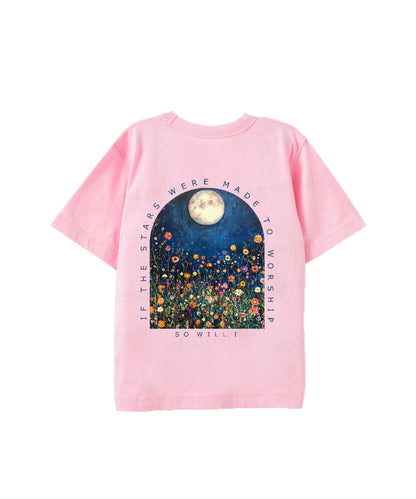 Kids If The Stars Were Made To Worship Double Sided Cotton Christian T-shirt