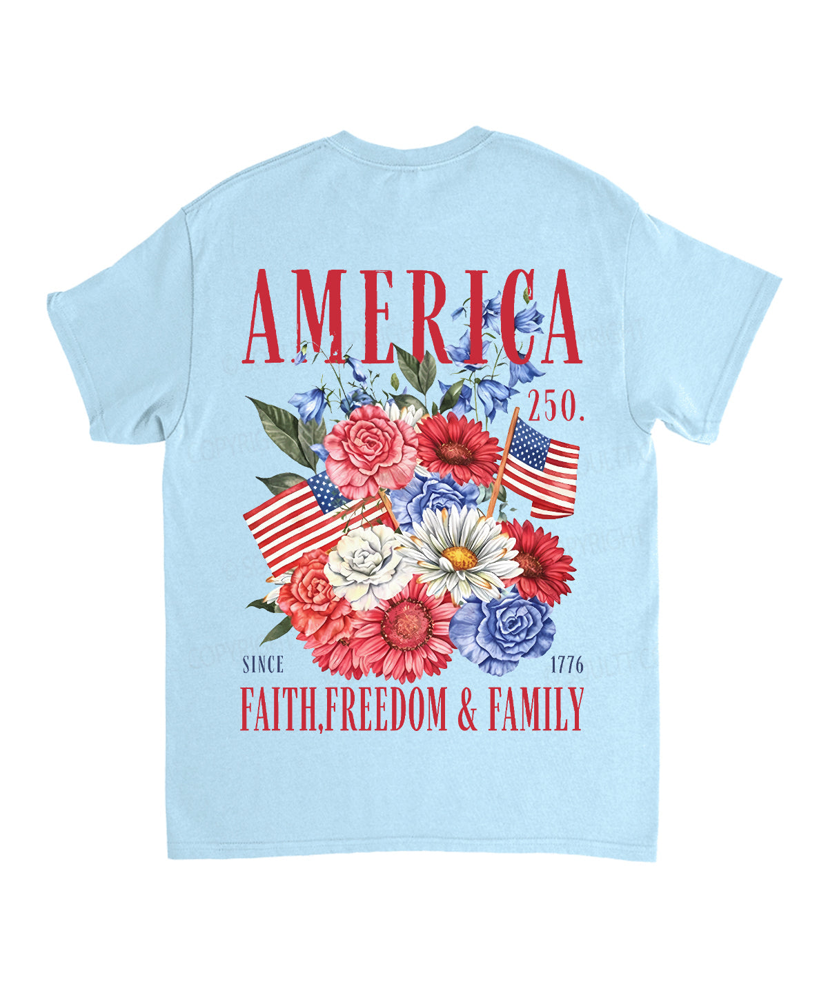 250 Years America Anniversary Double Sided Unisex Cotton Christian T-Shirt