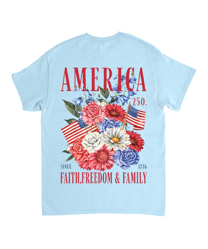 250 Years America Anniversary Double Sided Unisex Cotton Christian T-Shirt