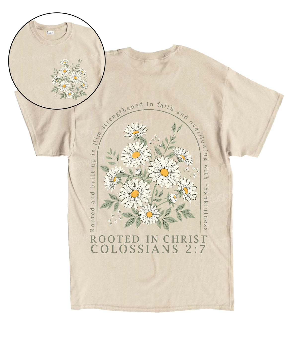 Rooted In Christ Double Sided Unisex Cotton Christian T-Shirt