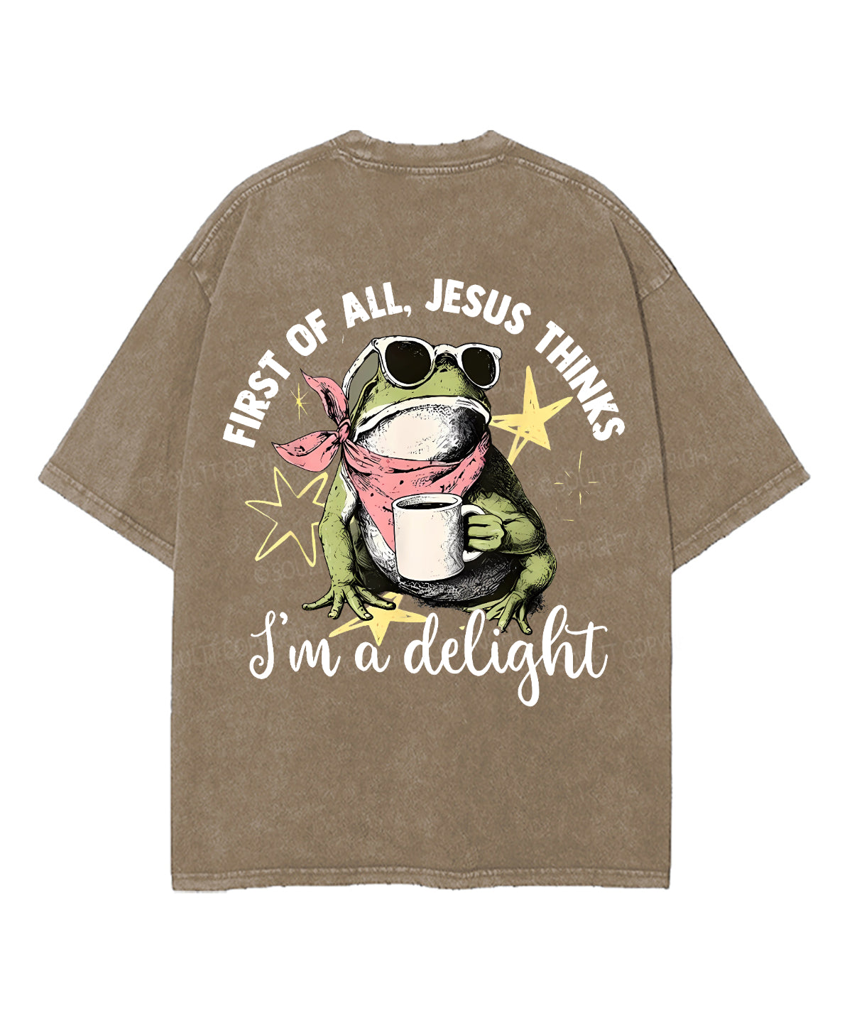 First Of All Jesus Thinks I’m A Delight Double Sided Unisex Washed Christian T-shirt