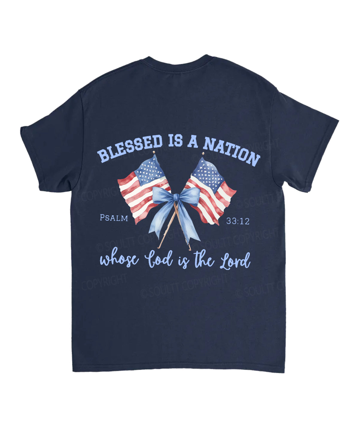 Blessed Is A Nation Whose god Is The Lord Double Sided Unisex Cotton Christian T-Shirt