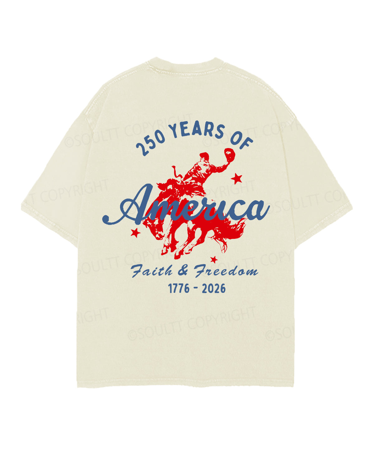 250 Years America Anniversary Double Sided Unisex Christian Washed T-Shirt & Shorts