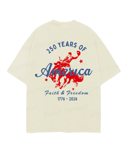 250 Years America Anniversary Double Sided Unisex Christian Washed T-Shirt & Shorts