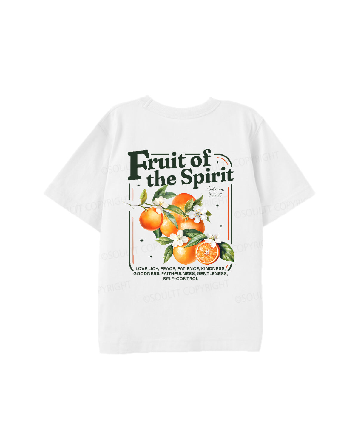 Kids Fruit Of The Spirit Double Sided Cotton Christian T-shirt