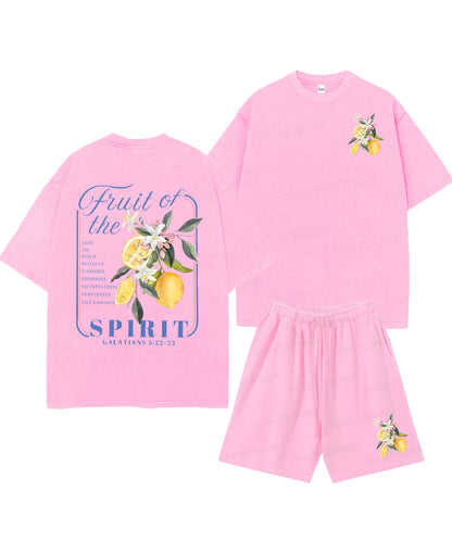 Fruit Of The Spirit Double Sided Unisex Christian Washed T-Shirt & Shorts