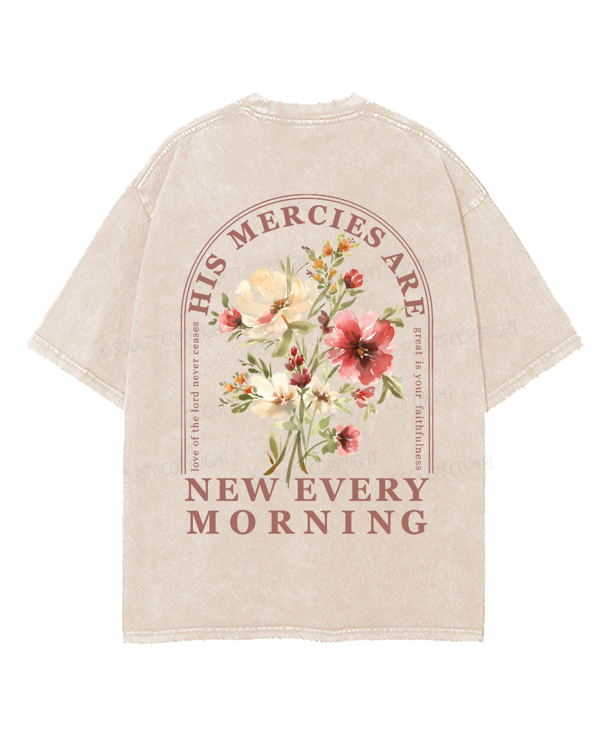 His Mercies Are New Every Morning Double Sided Unisex Washed Christian T-shirt