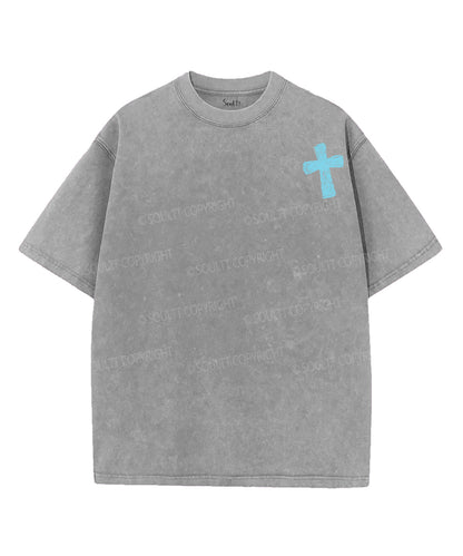 Heaven Pours Out Blessings Double Sided Unisex Washed Christian T-shirt