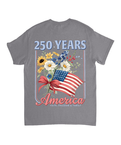 250 Years America Anniversary Double Sided Unisex Cotton Christian T-Shirt