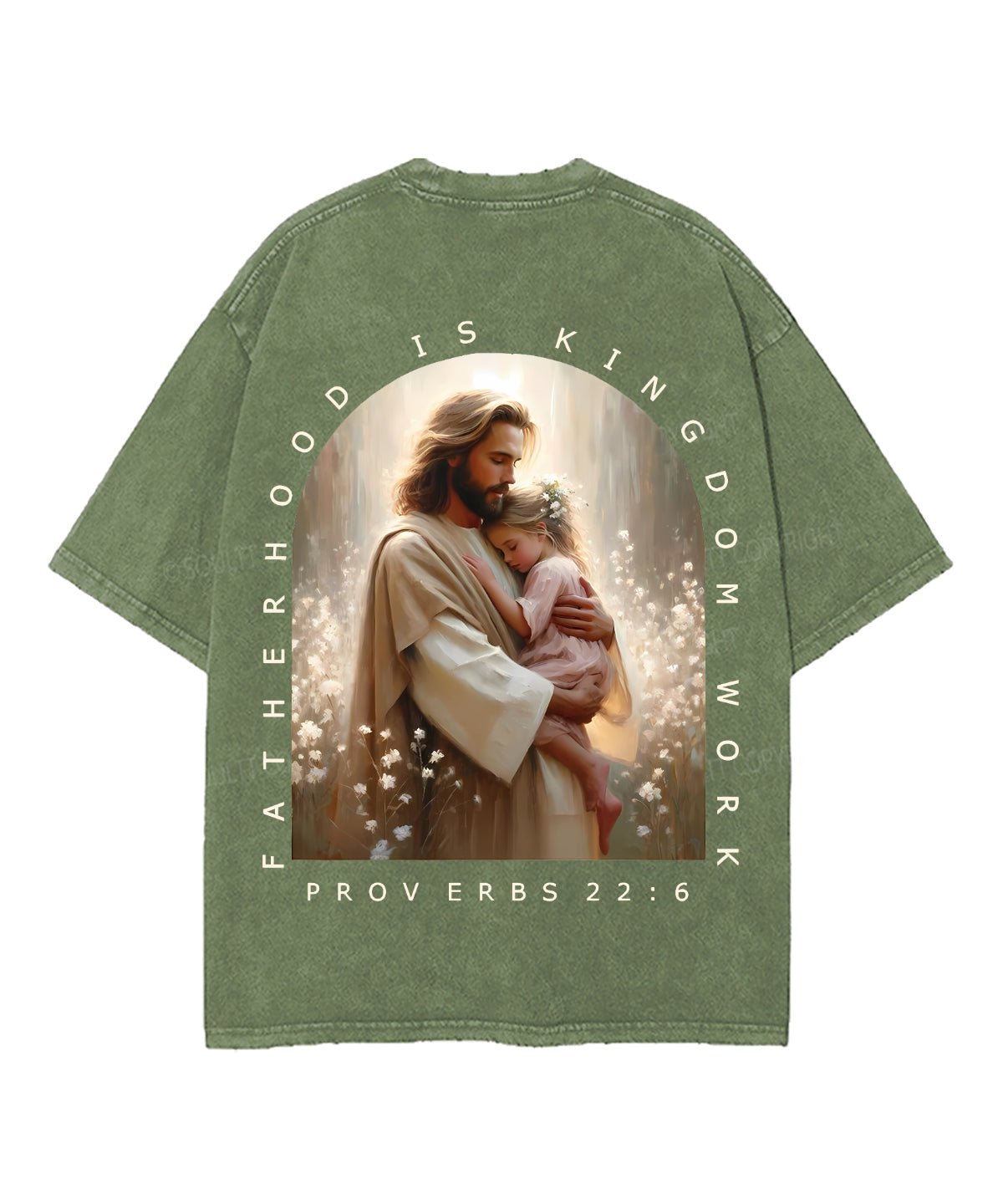 Fatherhood Is Kingdom Work Double Sided Unisex Washed Christian T-shirt