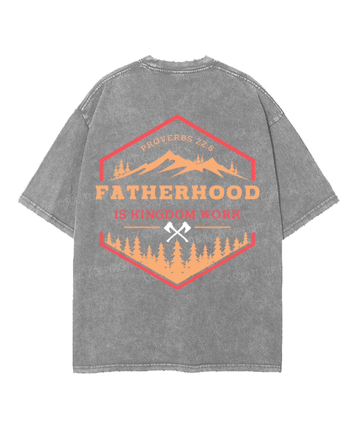 Fatherhood Is Kingdom Work Double Sided Unisex Washed Christian T-shirt