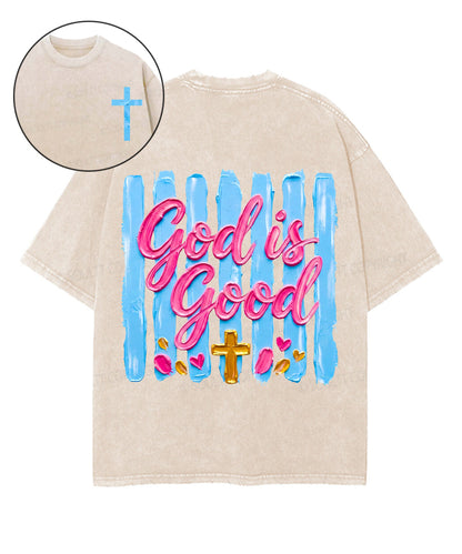 God Is Good Double Sided Unisex Washed Christian T-shirt