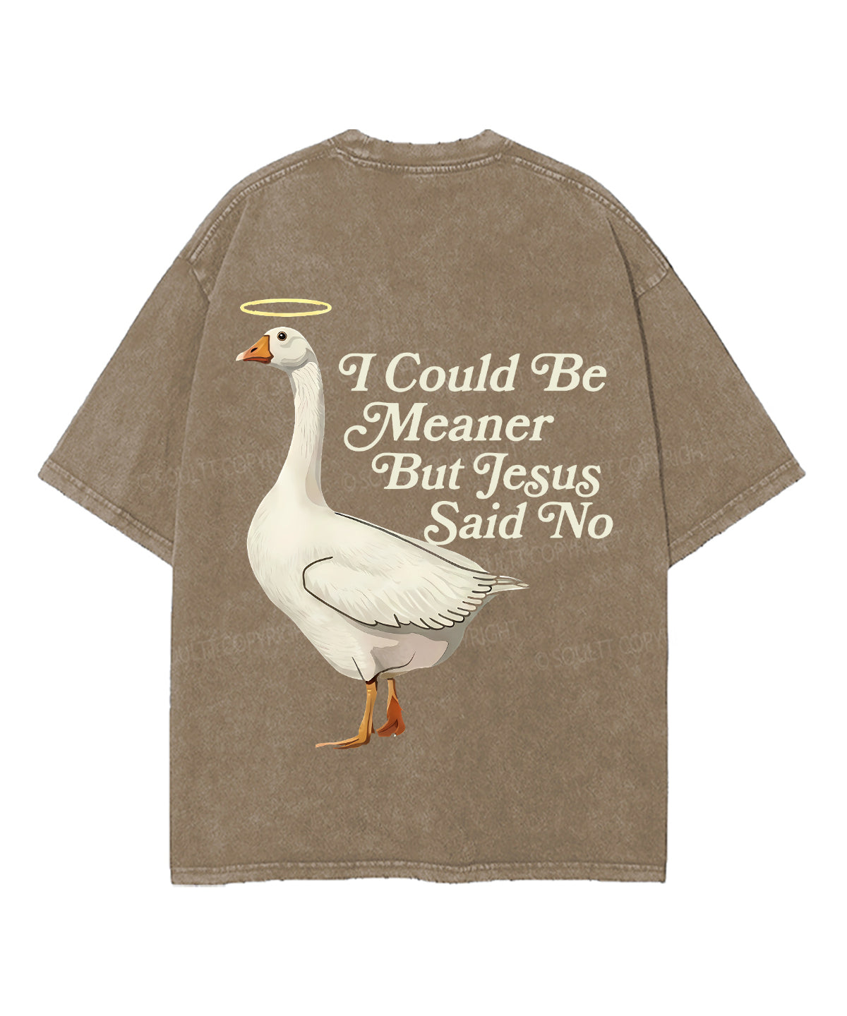 I Could Be Meaner But Jesus Said No Double Sided Unisex Washed Christian T-shirt