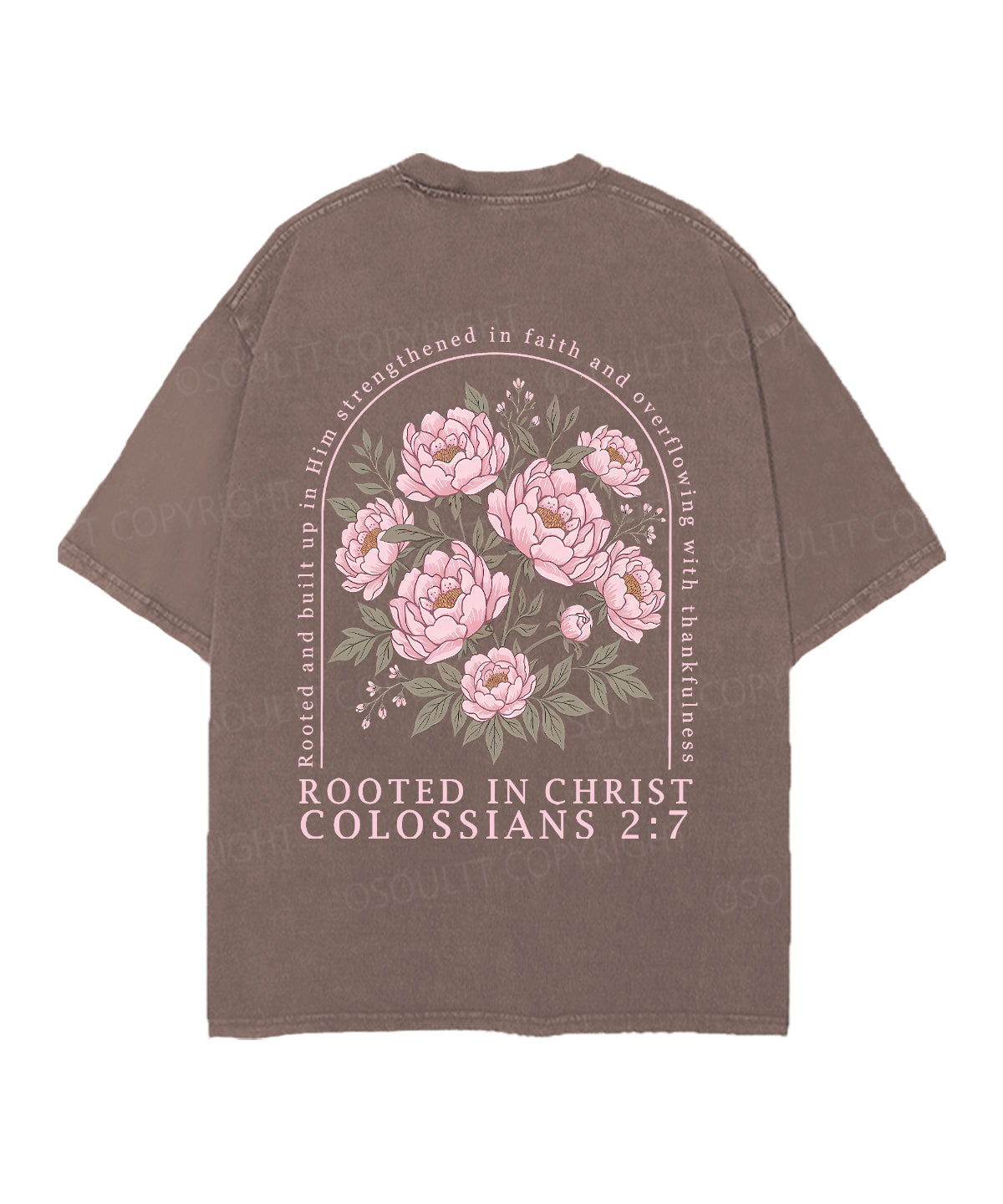 Rooted In Christ Double Sided Unisex Christian Washed T-Shirt & Shorts