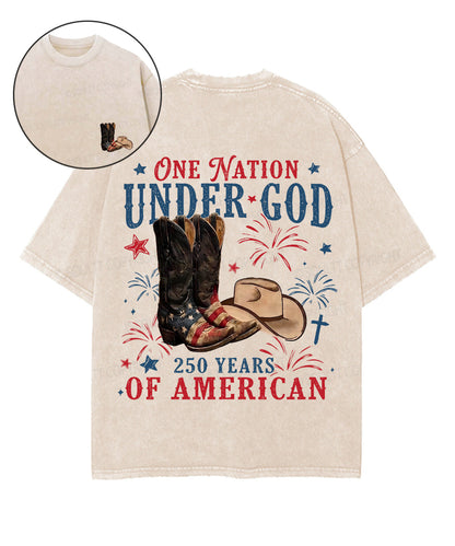 250 Years America Anniversary Double Sided Unisex Washed Christian T-shirt