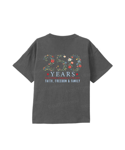 Kids 250 Years America Anniversary Double Sided Cotton Christian T-shirt