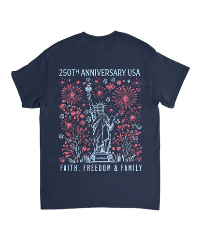 250 Years America Anniversary Double Sided Unisex Cotton Christian T-Shirt
