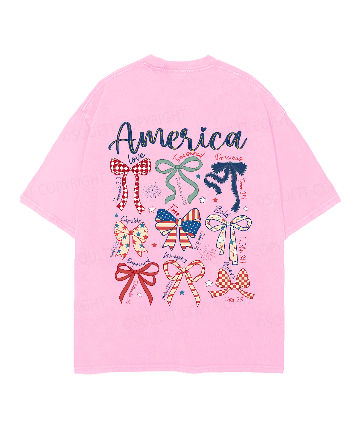 America Double Sided Unisex Christian Washed T-Shirt & Shorts