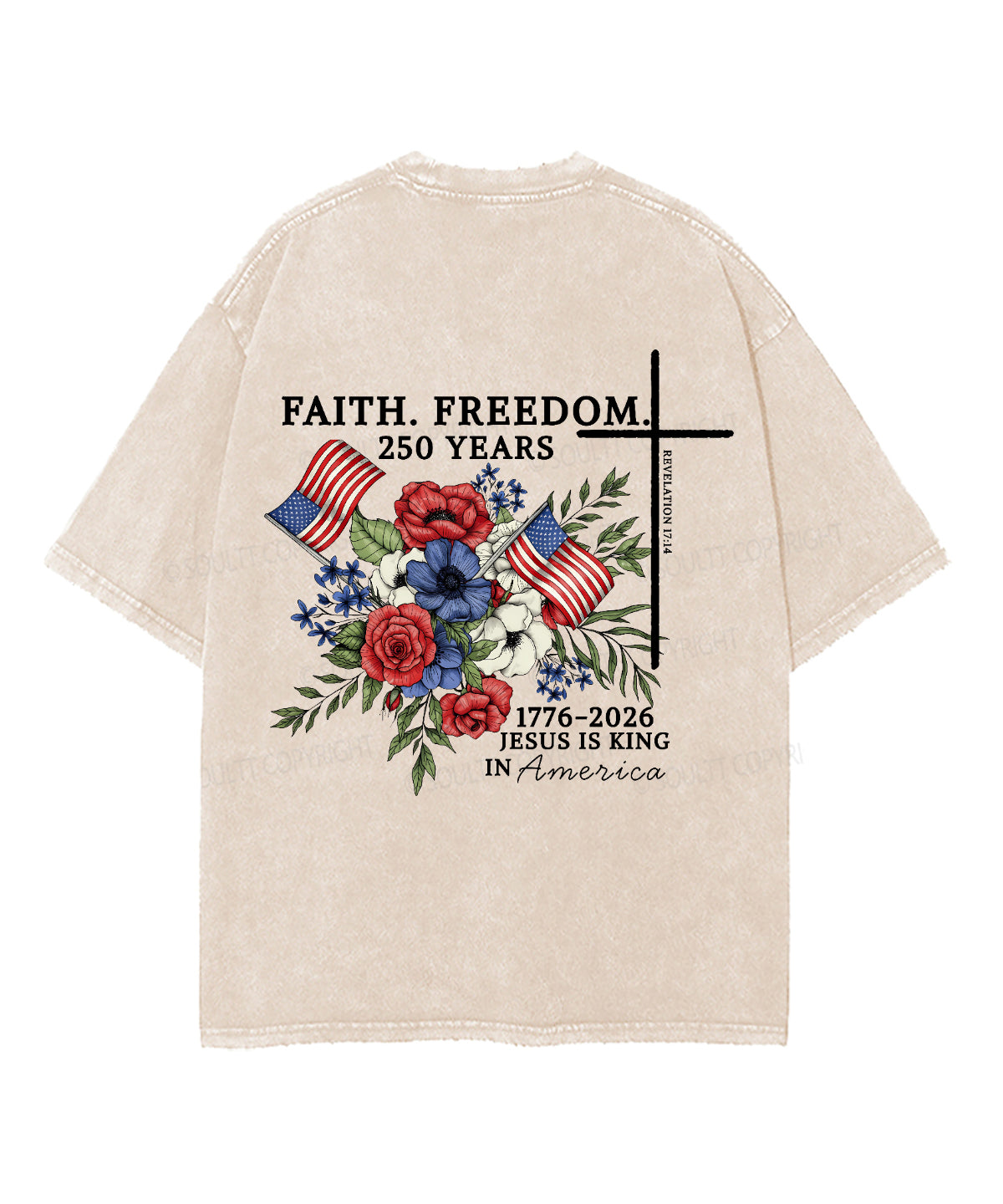 Faith • Freedom Double Sided Unisex Washed Christian T-shirt