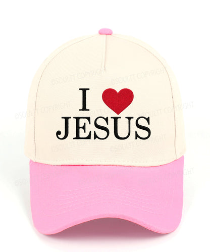 I Love Jesus Embroidered Christian Trucker Hat