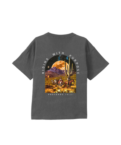Kids Riding With Purpose Double Sided Cotton Christian T-shirt