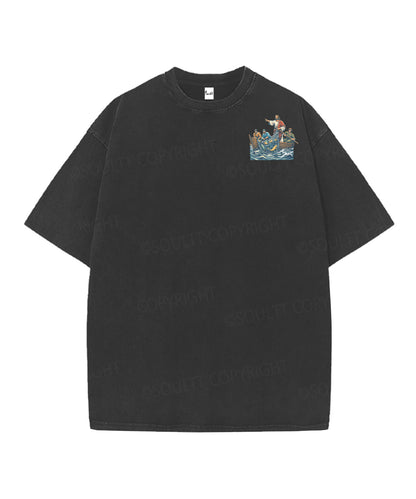 We're Going Fishing Double Sided Unisex Christian Washed T-Shirt & Shorts