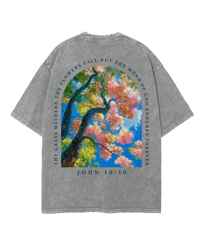 But The Word Of The Lord Endures Forever Double Sided Unisex Washed Christian T-shirt