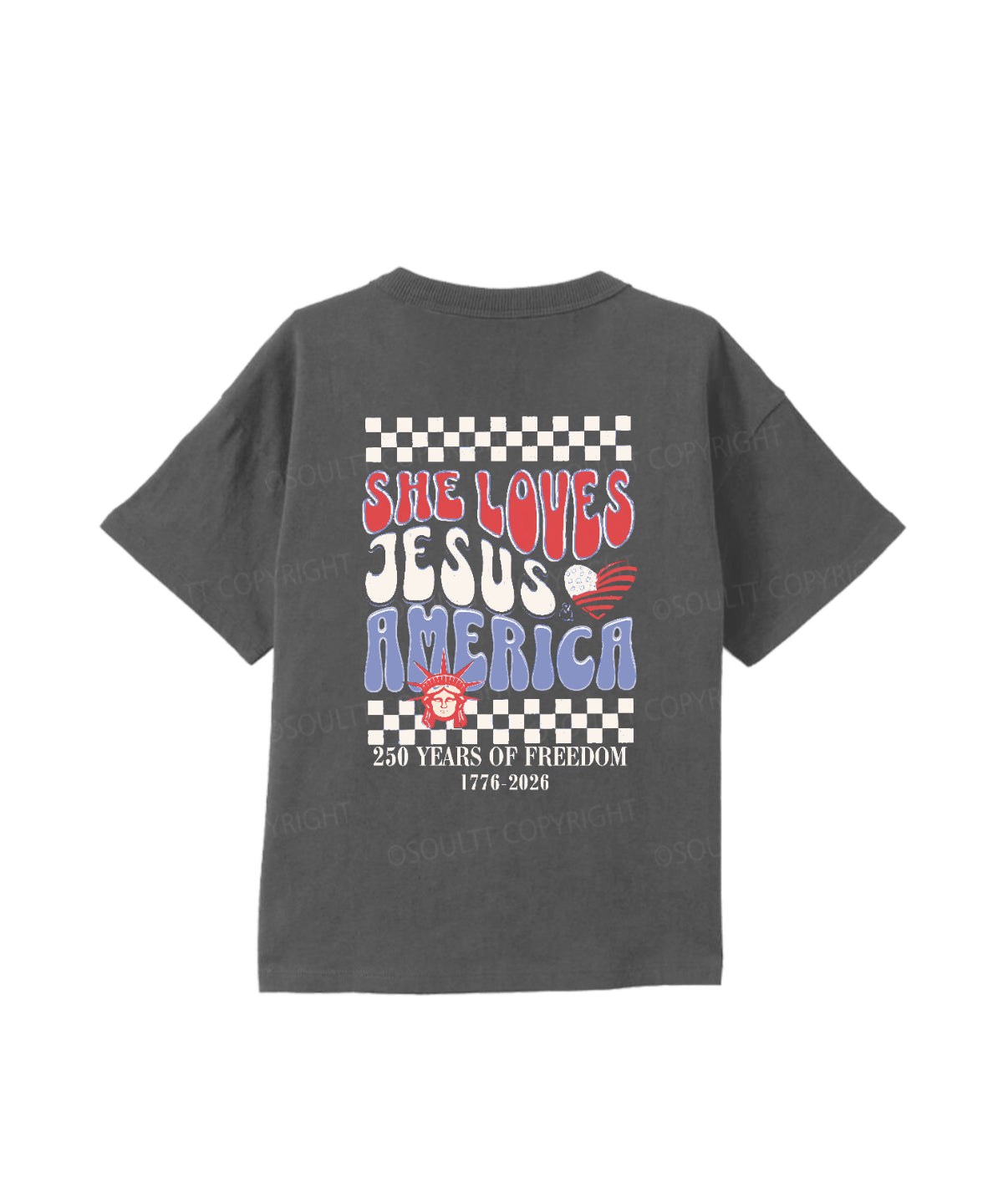 Kids She Loves Jesus And America Double Sided Cotton Christian T-shirt