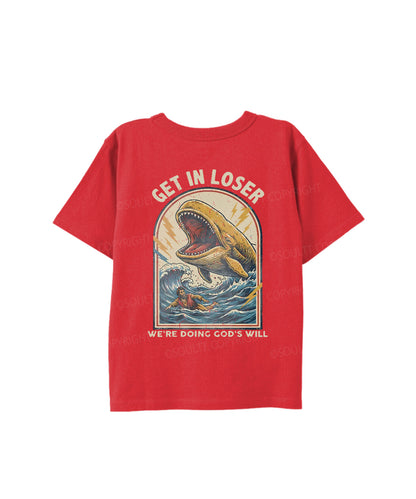 Kids We're Doing God's Will Double Sided Cotton Christian T-shirt