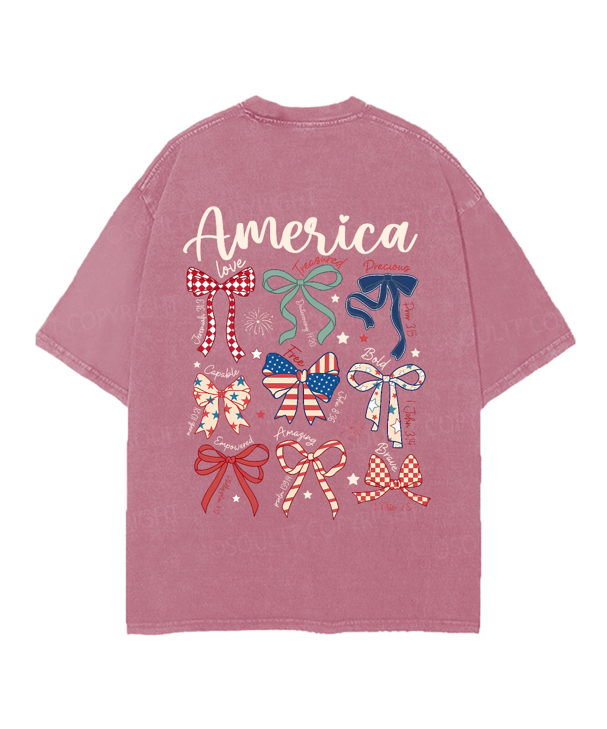 America Double Sided Unisex Christian Washed T-Shirt & Shorts