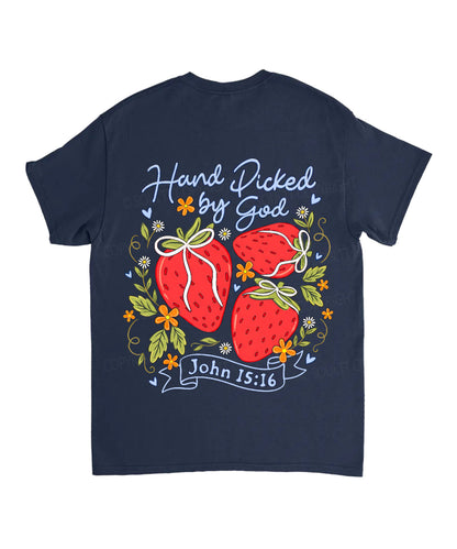 Hand Picked By God Double Sided Unisex Cotton Christian T-Shirt