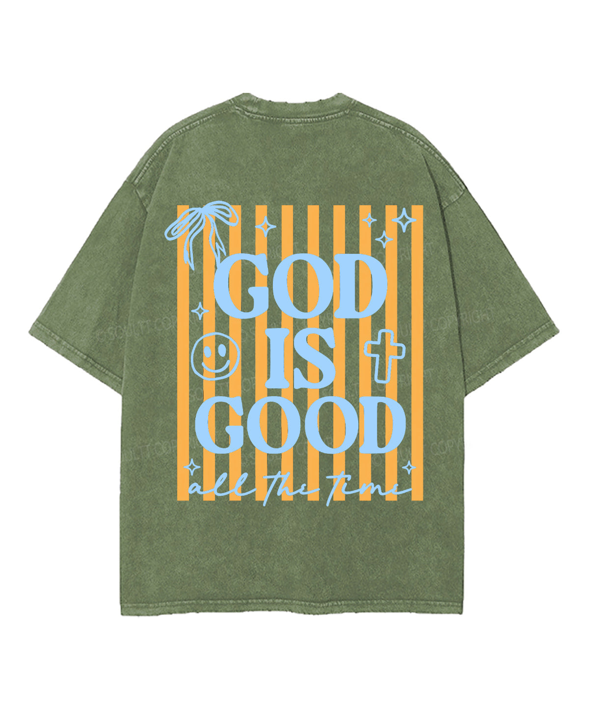 God Is Good All The Time Double Sided Unisex Washed Christian T-shirt