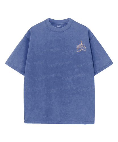 Faith Can Move Mountains Double Sided Unisex Washed Christian T-shirt