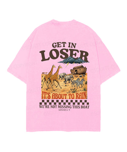 It's About To Rain We're Not Missing This Boat Double Sided Unisex Christian Washed T-Shirt & Shorts