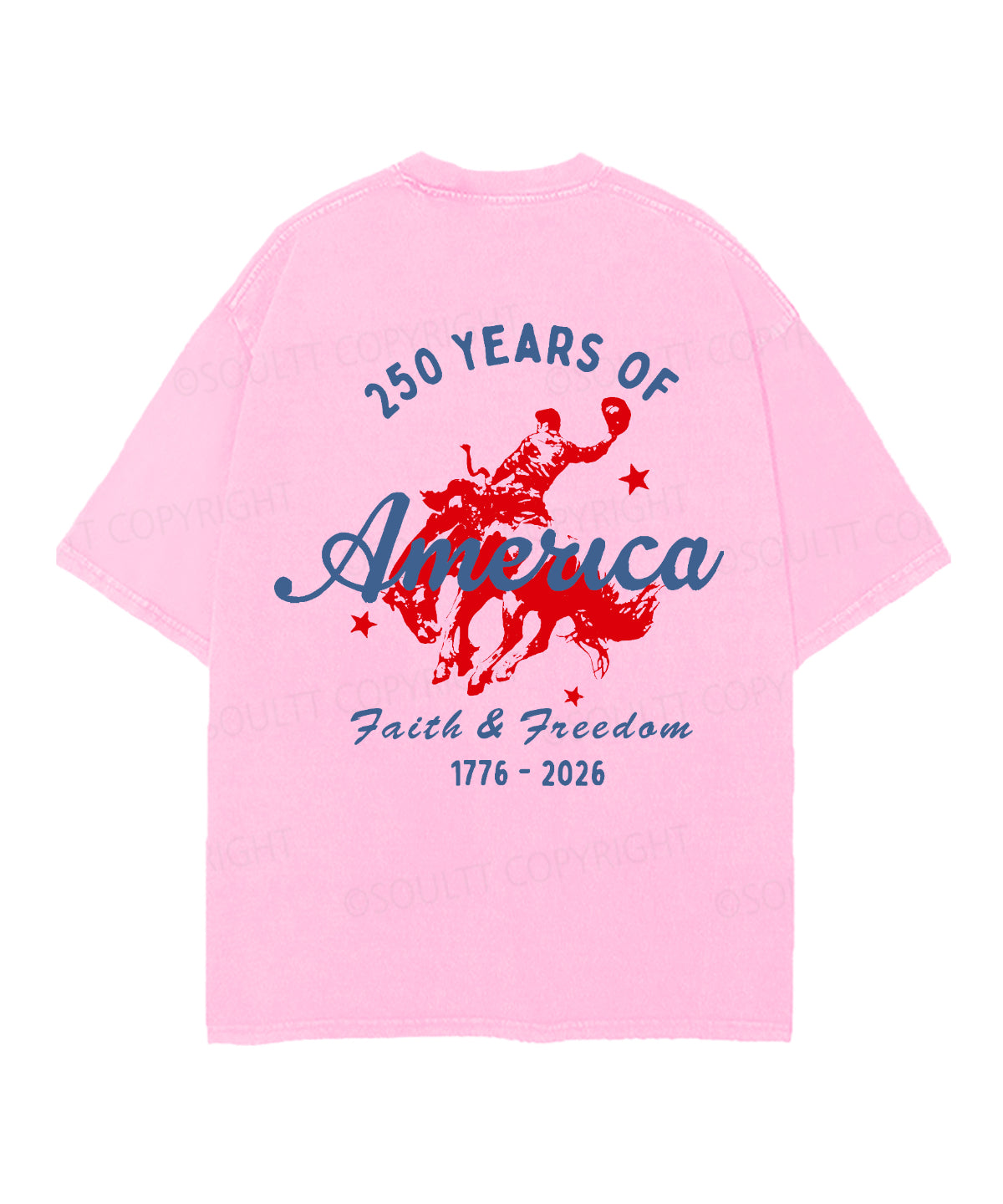 250 Years America Anniversary Double Sided Unisex Christian Washed T-Shirt & Shorts