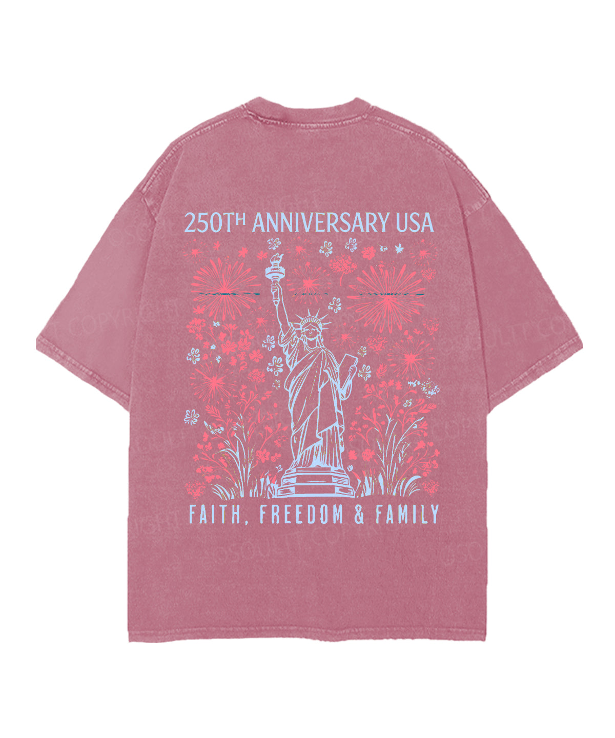 250 Years America Anniversary Double Sided Unisex Christian Washed T-Shirt & Shorts