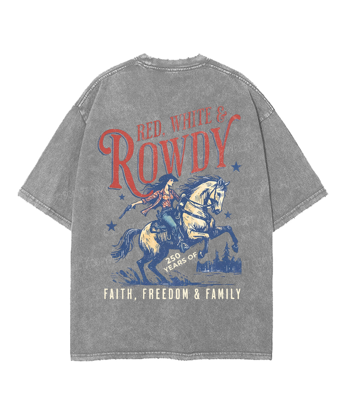 250 Years America Anniversary Double Sided Unisex Washed Christian T-shirt