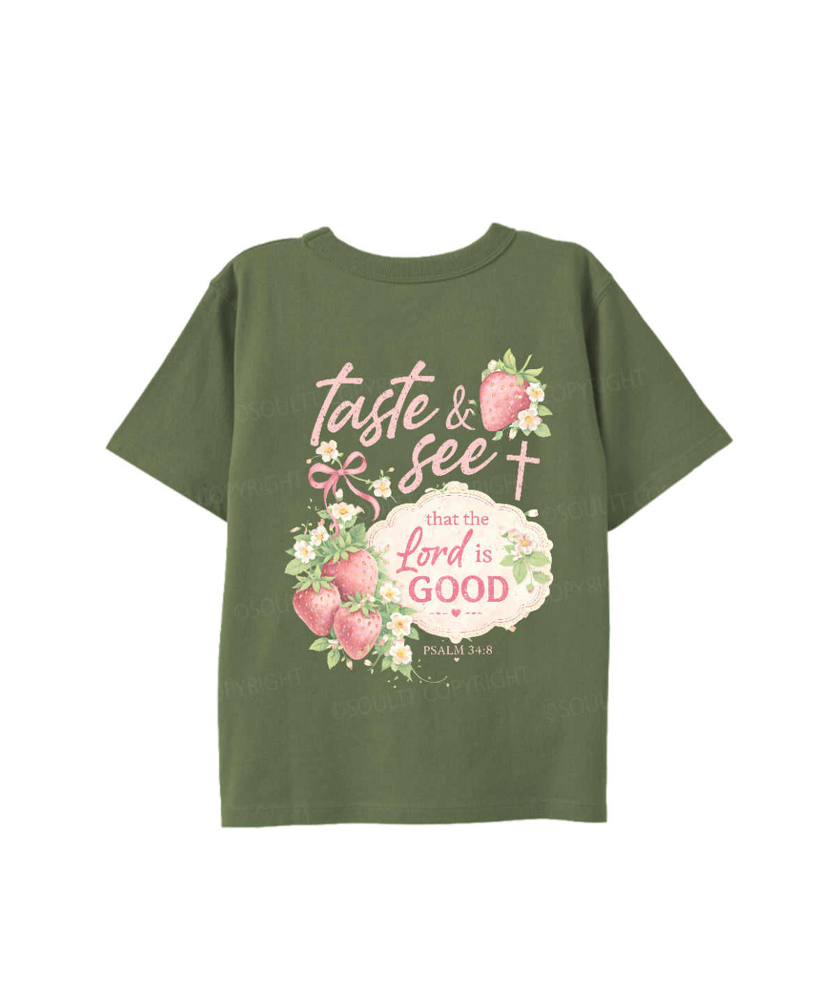 Kids The Lord Is Good Double Sided Cotton Christian T-shirt