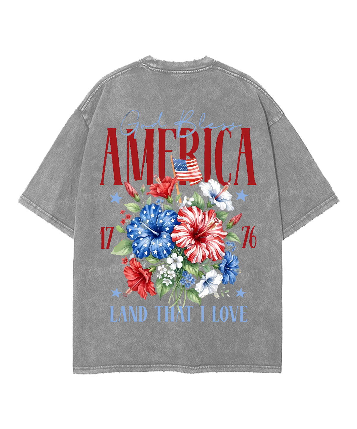 God Bless America Double Sided Unisex Washed Christian T-shirt
