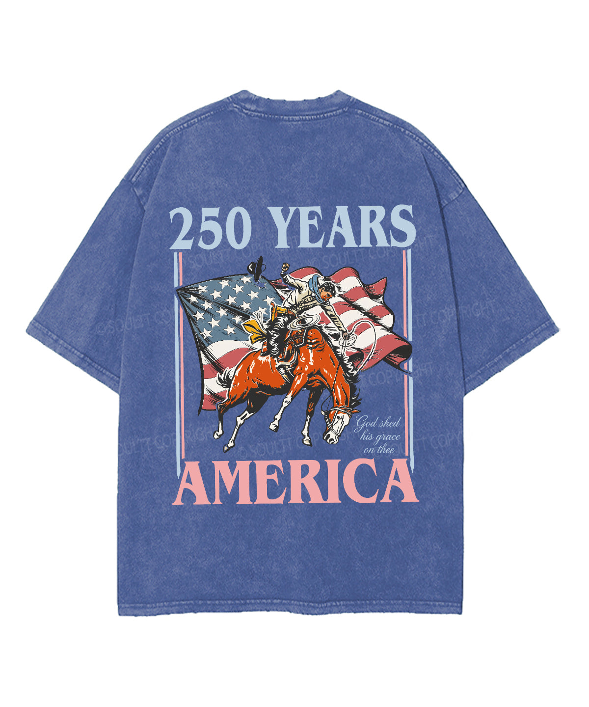 250 Years America Anniversary Double Sided Unisex Washed Christian T-shirt